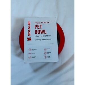 Stanley Pet Bowl 24 oz Red Stainless Steel Double Wall Insulated with Lid NEW